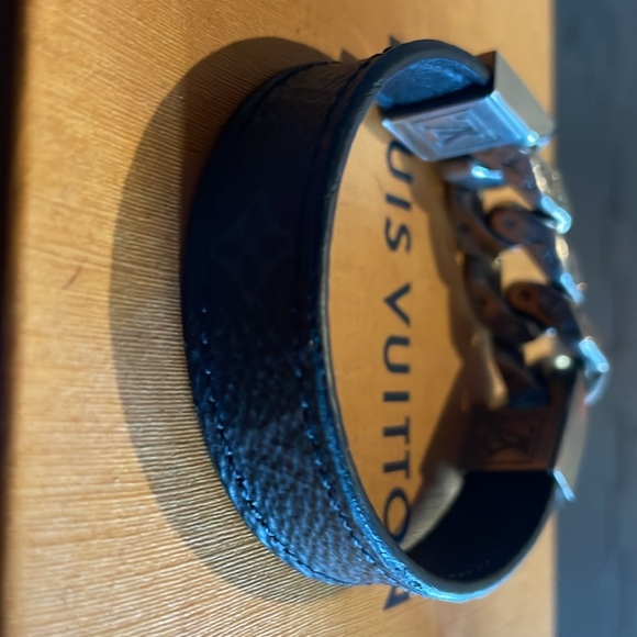 Louis Vuitton Chain & Leather Bracelet - Picture 3 of 5